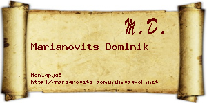 Marianovits Dominik névjegykártya